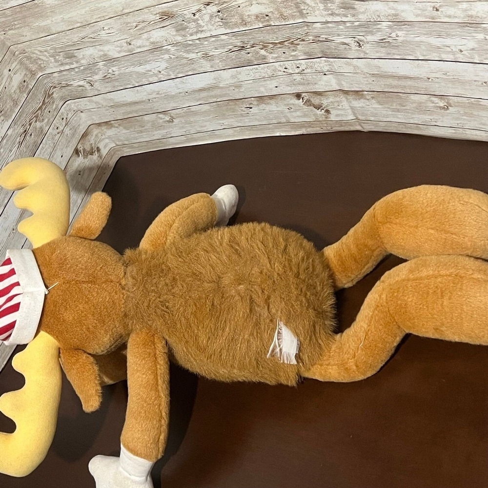 Vintage Macy's Christmas Bullwinkle Large Plush Stuffed Animal Moose 24" Toy 90' - Picture 3 of 5